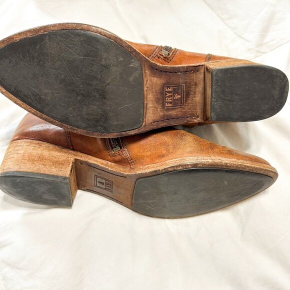 Frye Ray Belted Bootie Brown Leather Ankle Boots Women’s 8.5M Triple Buckle EUC - Picture 11 of 11